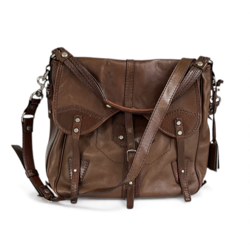 Gryson Italy Brown Leather Saddle Bag